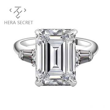 Factory Outlet Emerald Cut    Zirconia Jewelry Natural Diamond Ring